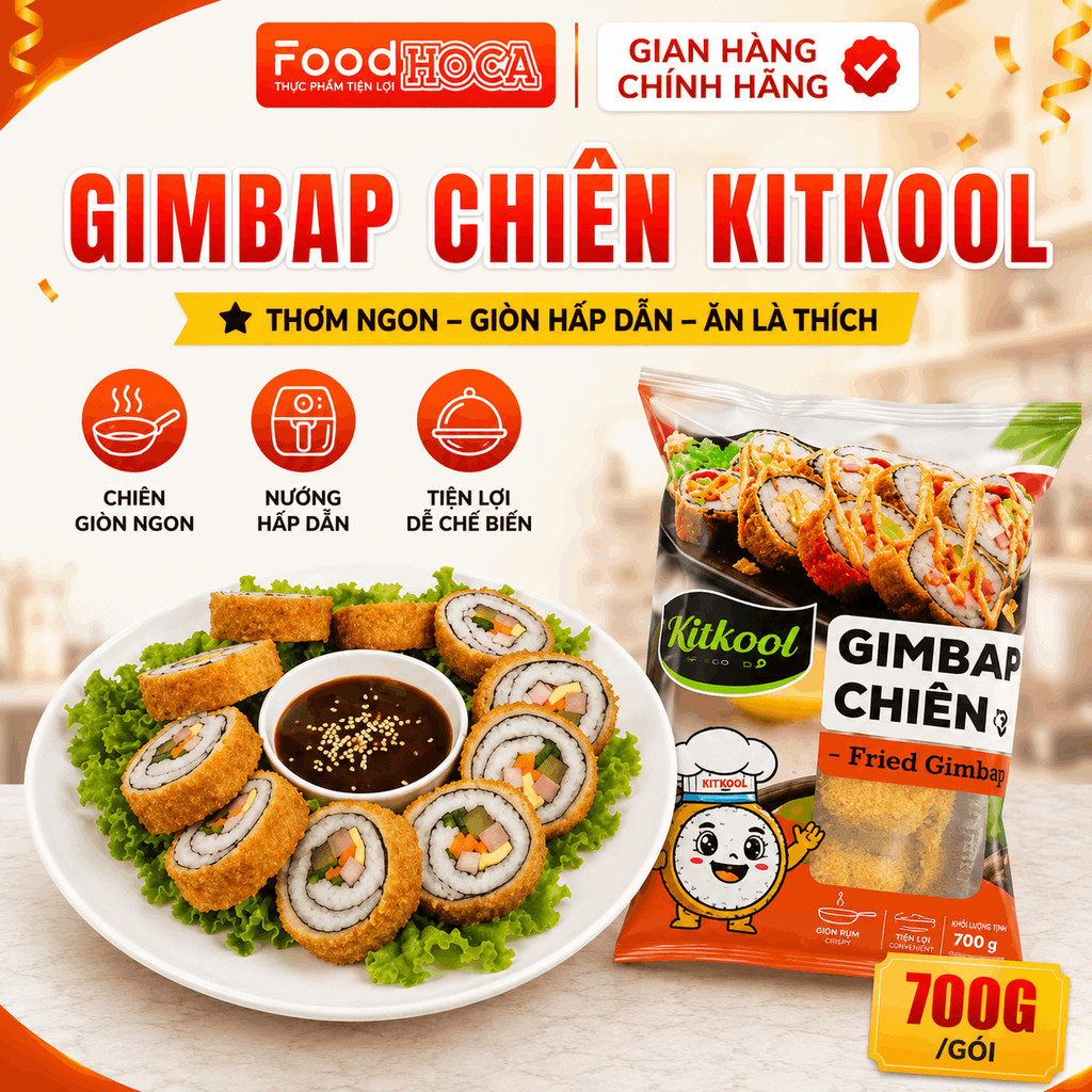 [GIAO HOẢ TỐC] Gimbap Chiên KK LC Foods 700G - Chiên Giòn Ăn Vặt Shop HOCA FOOD