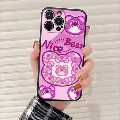 Suntaiho Gấu Dễ Thương Dâu Tây Sạch Trắng In Hình Chống Sốc TPU Dành Cho iPhone 17-11 X XS XR Pro Max Plus