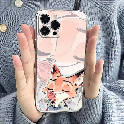 Suntaiho Cute Fox Rose In Hình Trong Suốt Chống Sốc TPU Dành Cho iPhone 17 16 15 14 13 12 11 X XS XR Pro Max Plus