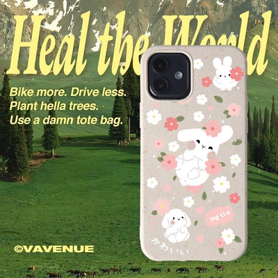 Suntaiho Chú Thỏ Dễ Thương Họa Tiết Hoa Đào In Hình Chống Sốc TPU Dành Cho iPhone 17-11 X XS XR Pro Max Plus