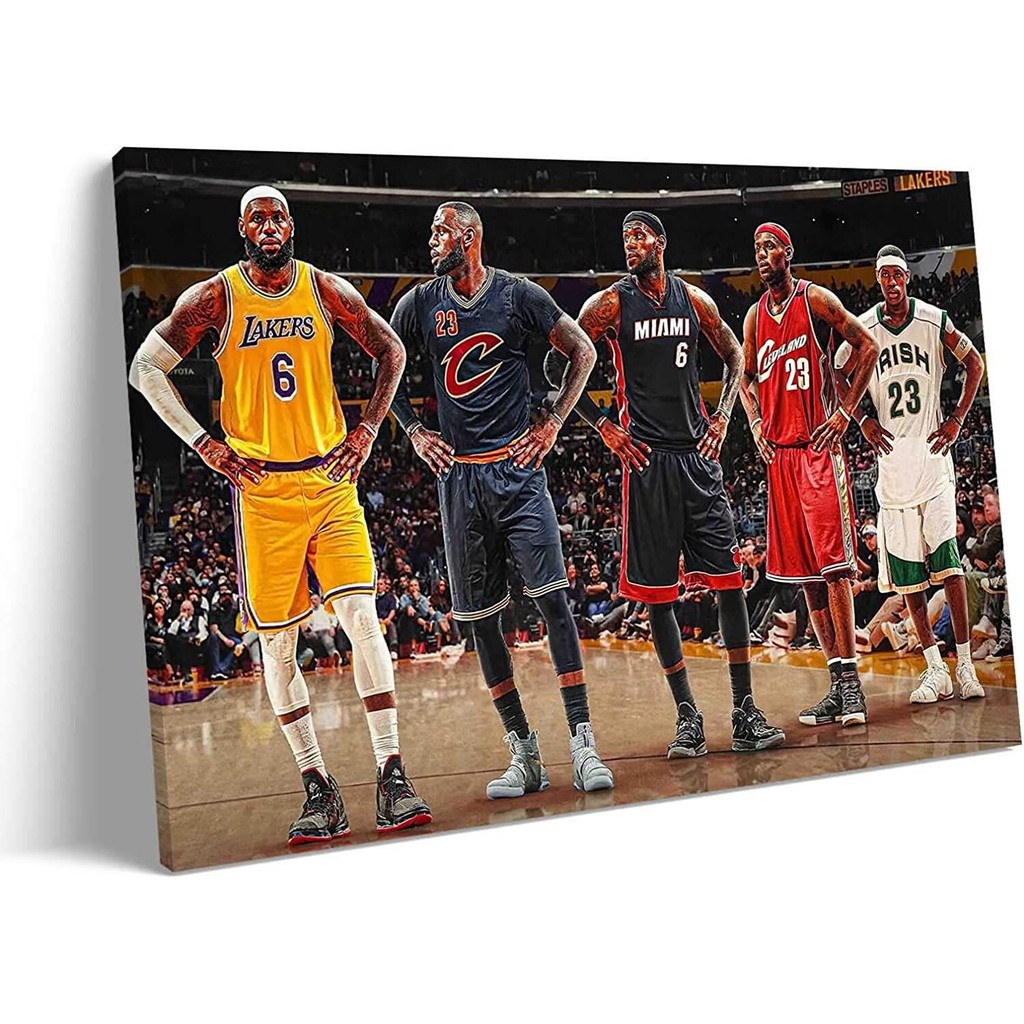 Lebron James Poster Bóng Rổ Nghệ Thuật Treo Tường Huyền Thoại Kỷ Lục Bóng Rổ Siêu Sao Hd Vải Treo Tư