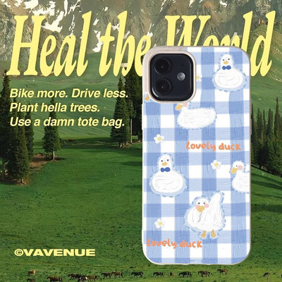 Suntaiho Vịt Dễ Thương Kẻ Sọc Pastel Ốp Lưng TPU Chống Sốc In Hình Cho iPhone 17 16 15 14 13 12 11 X XS XR Pro Max Plus