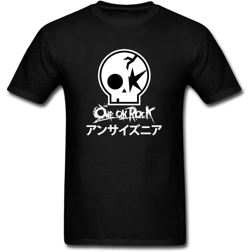 Áo thun cotton nam JUXING Nam One Ok Rock Band Skull Áo thun cotton tay ngắn chất lượng cao