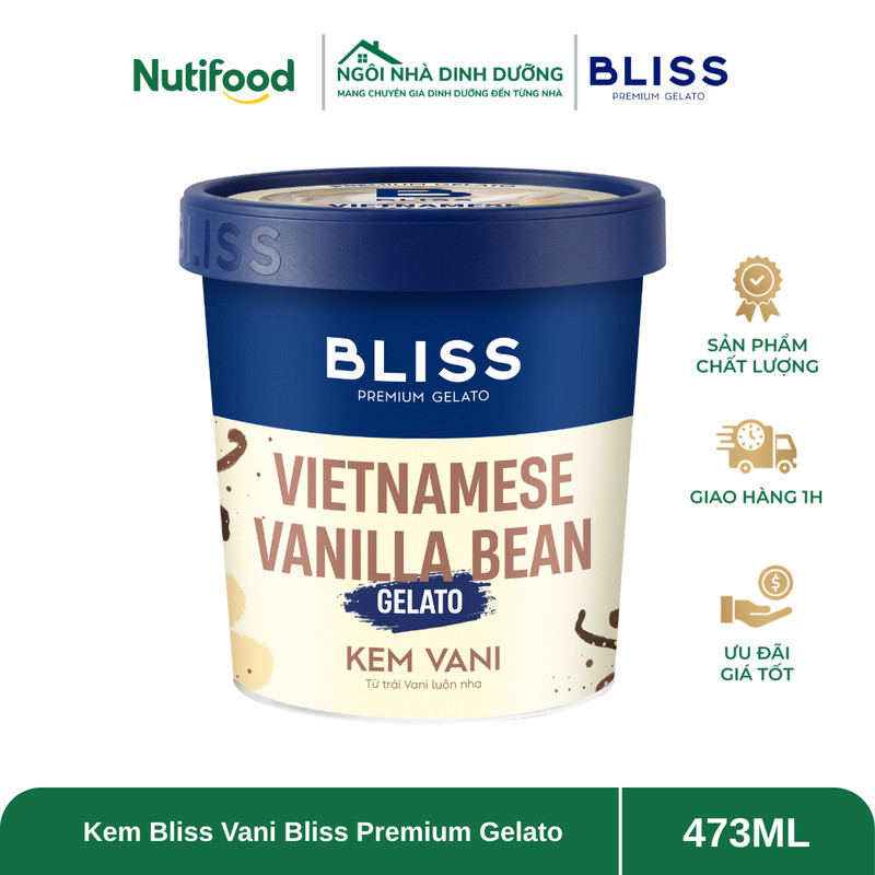 Kem Bliss Vani 473ml Bliss Premium Gelato