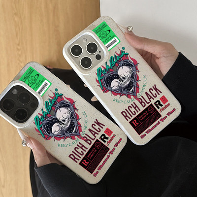 Suntaiho Gothic Skull Heart Speckked White In hình TPU chống sốc cho iPhone 17-11 X XS XR Pro Max Plus