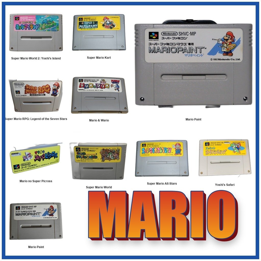 Super Mario Paint/World 2 Yoshi's Island/Kart/RPG Legend of the Seven Stars SFC SNES Super Famicom U