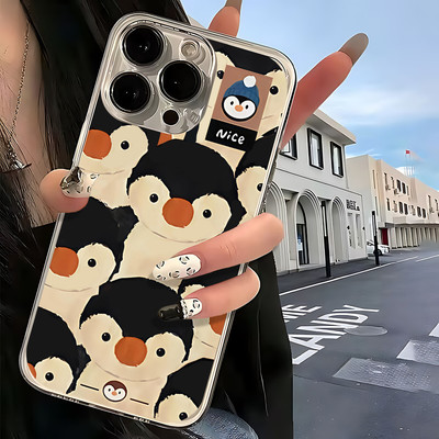 Suntaiho Chim Cánh Cụt Dễ Thương Trong Suốt In Hình Ốp Lưng TPU Chống Sốc Cho iPhone 17 16 15 14 13 12 11 X XS XR Pro Max Plus