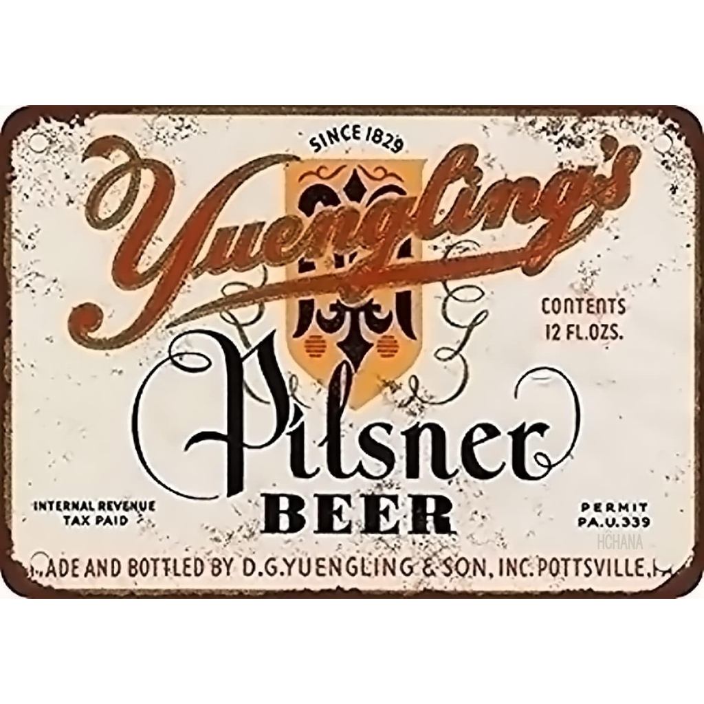 HCHANA1934 Yuengling 's Pilsner Bia Vintage Nhìn Tái Tạo Kim Loại Tín Hiệu 8X12 Inch