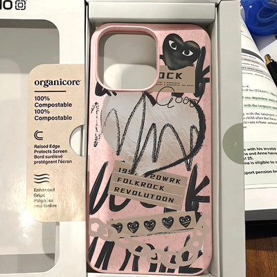Suntaiho Mèo Dễ Thương Graffiti Pastel Màu Hồng In Hình TPU Chống Sốc Cho iPhone 17 16 15 14 13 12 11 X XS XR Pro Max Plus