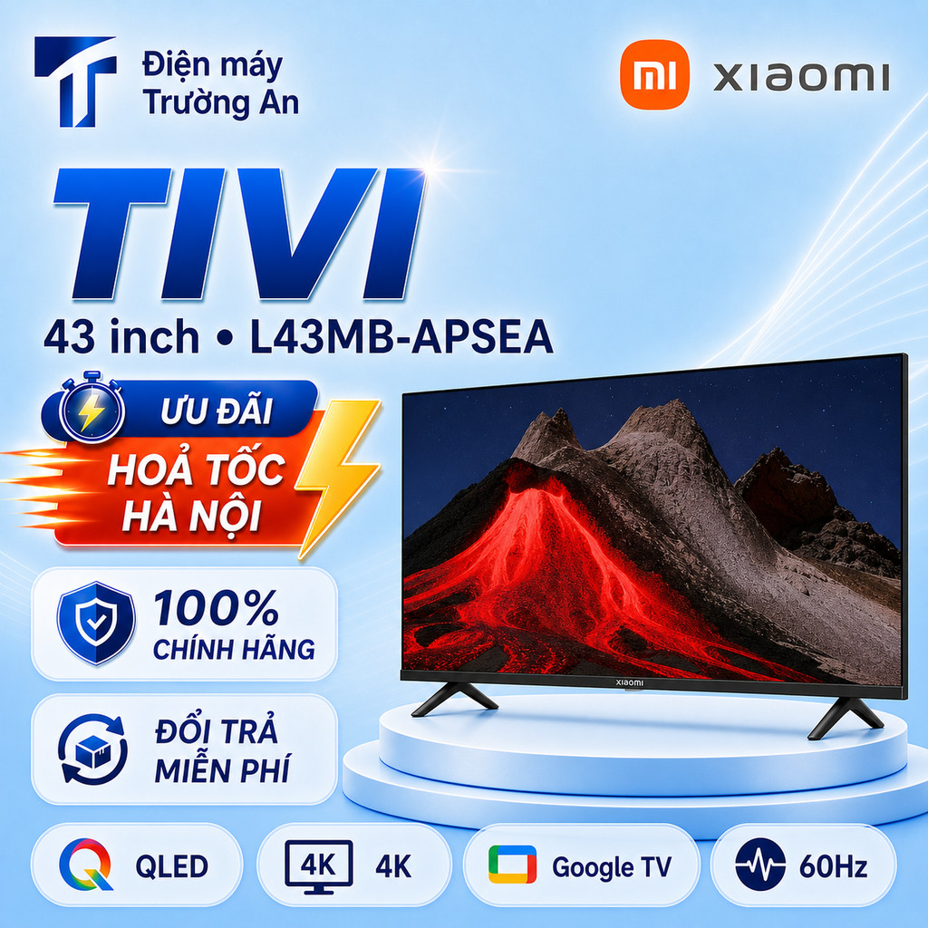 Google Tivi Xiaomi A Pro 43 inch L43MB-APSEA QLED 4K - Tivi màu đẹp