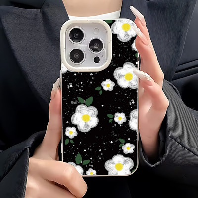 Suntaiho Daisy Floral Pastel Ốp Lưng TPU Chống Sốc In Hình Cho iPhone 17 16 15 14 13 12 11 X XS XR Pro Max Plus
