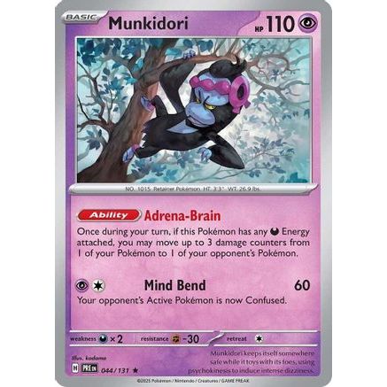 Thẻ Bài Pokemon Munkidori - 044/131 - Holofoil SV Prismatic Evolutions - Rare