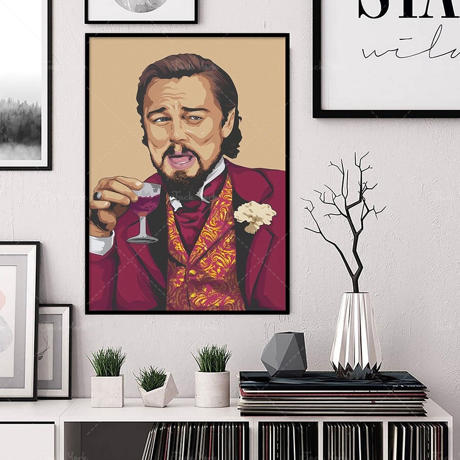Poster Meme Calvin Candie Leo Cười Django Leonardo Dicaprio In Hình Ngộ nghĩnh