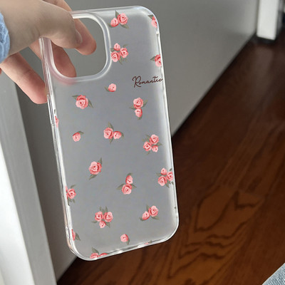 Suntaiho Hồng Hồng Hoa Trong Suốt In Hình Ốp Lưng TPU Chống Sốc Cho iPhone 17 16 15 14 13 12 11 X XS XR Pro Max Plus