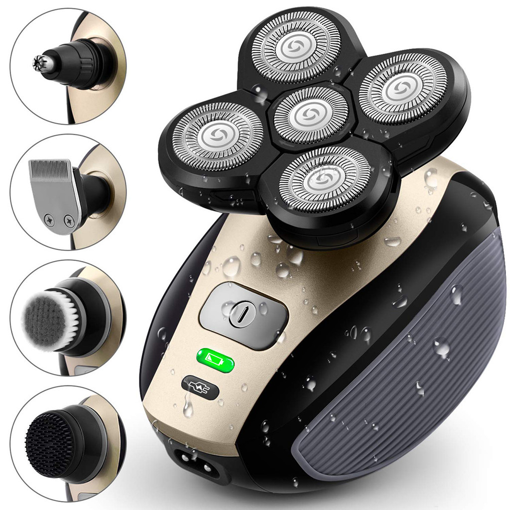 5Head IN 1 4D Điện Nam Hói Máy Cạo Râu Dao Cạo Râu Không Dây