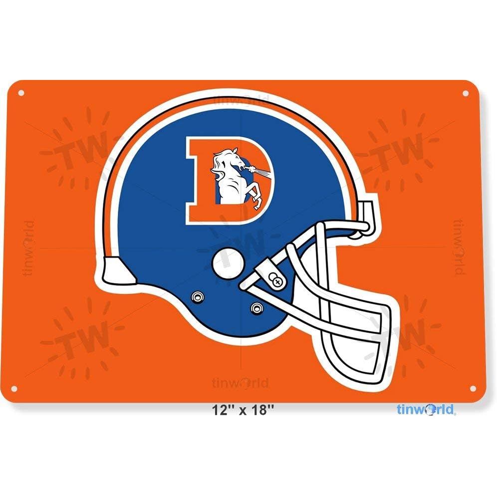 Unoopler TIN Sign Denver Broncos Old Football Sports Retro Metal Decor