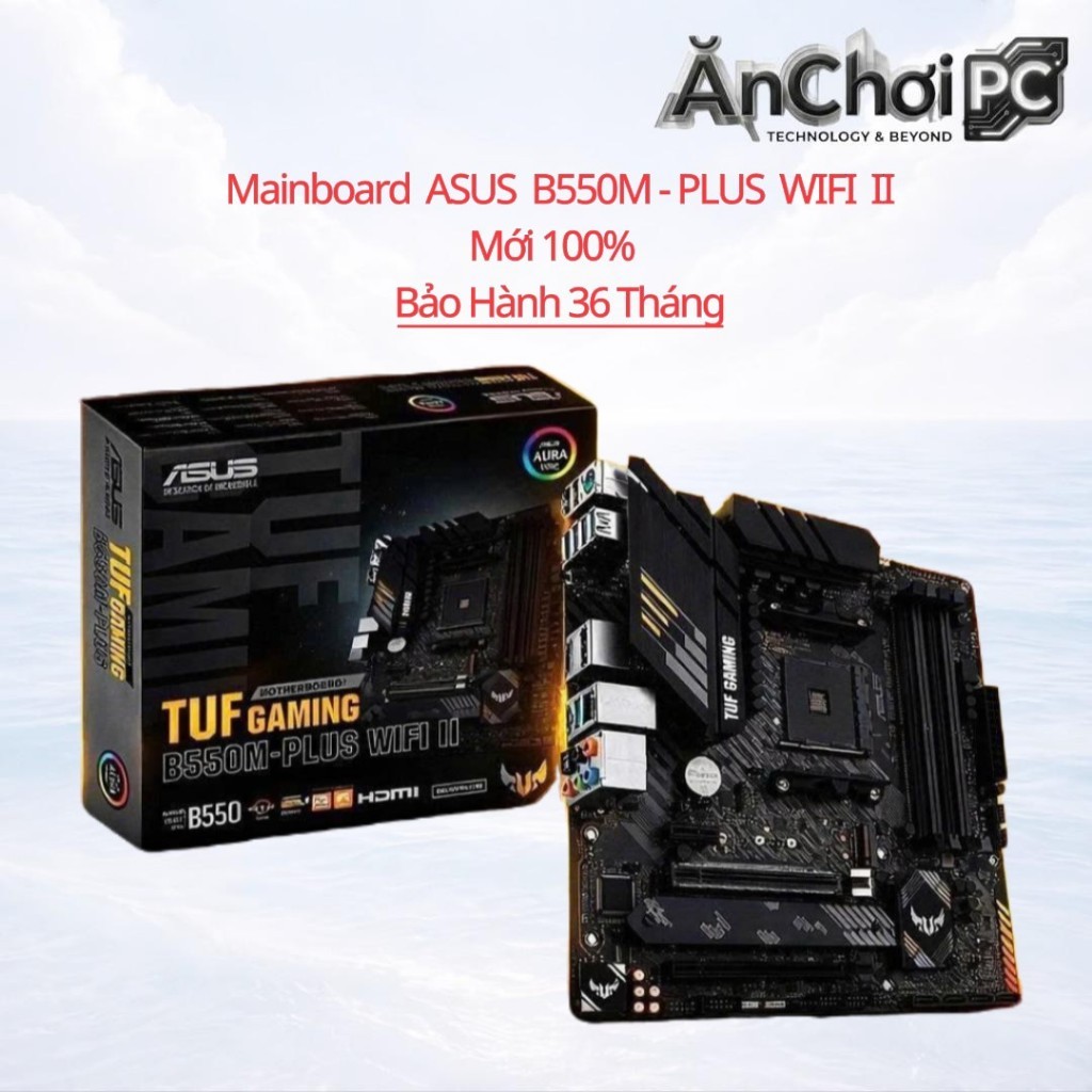 Main ASUS TUF GAMING B550M-PLUS WIFI II (Socket AM4, M-ATX , Hỗ Trợ DDR4), Mới 100% , BH 36 Tháng
