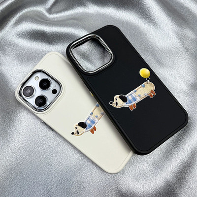 Suntaiho Balloon Dachshund Dark Contrast In hình TPU chống sốc cho iPhone 17-11 X XS XR Pro Max Plus