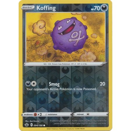 Thẻ Bài Pokemon Koffing - 94/198 - Common Reverse Holo