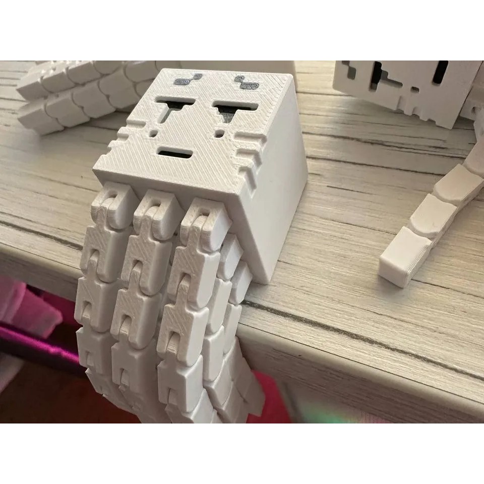 Mô hình Ghast Minecraft khớp động móc khóa balo cho game thủ decor bàn học bàn làm việc trang trí qu