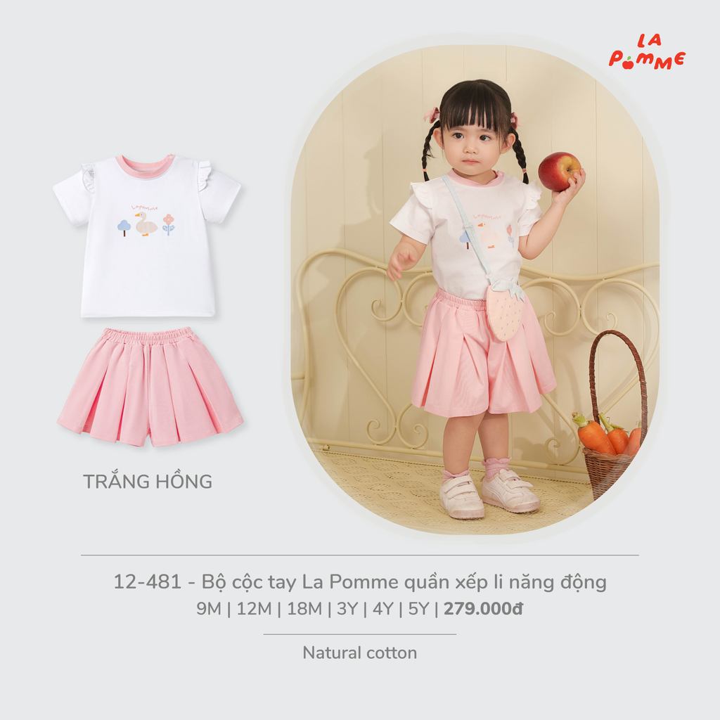 (9M-4Y) La Pomme - Bộ cộc tay La Pomme quần xếp li năng động ( Mã 12481 ) - SS26.T7A ( ZZ )