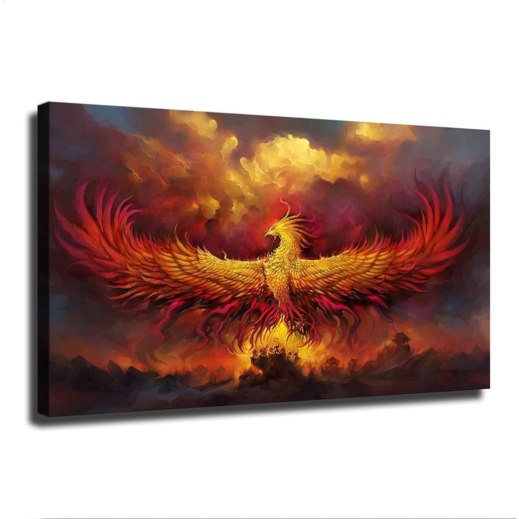 Độ phân giải cao kích thước lớn Phoenix Wall Art Phoenix Rising From The Ashes Phoenix Bird Decor
