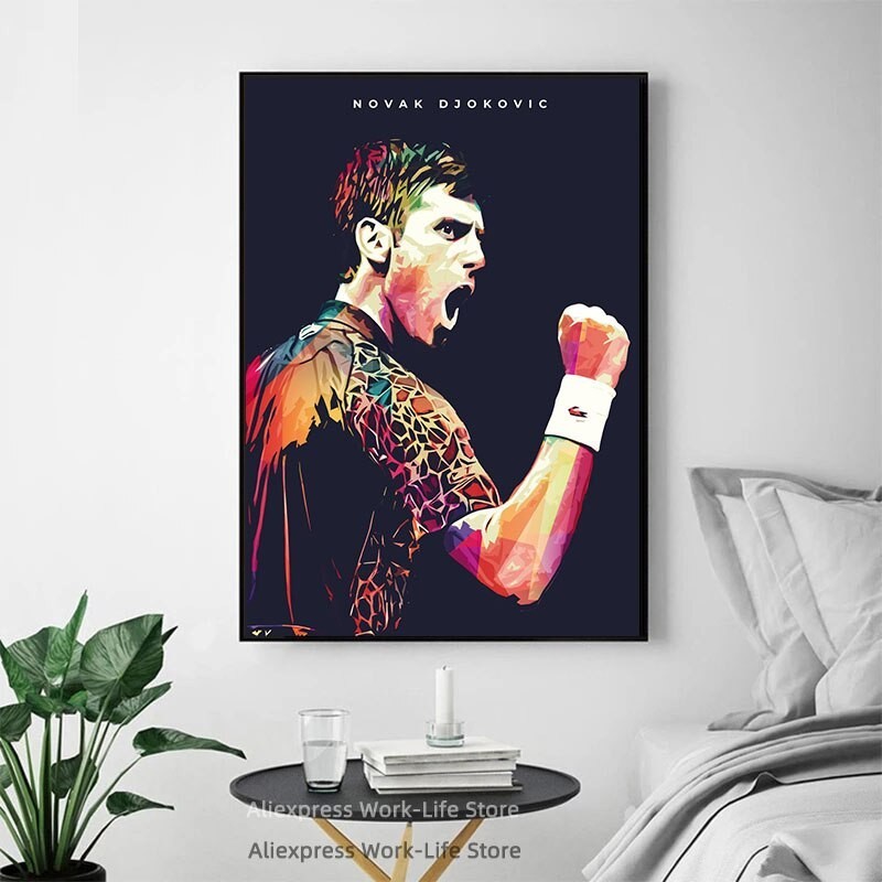 Tác phẩm nghệ thuật Canvas Novak Djokovic, Poster tranh tường chất lượng cao, Lý tưởng để trang trí 