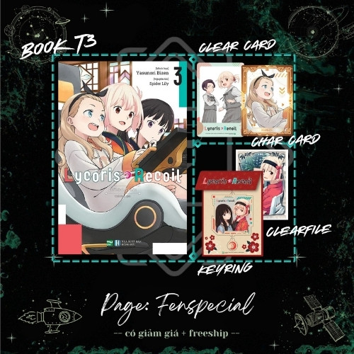 Đánh Dấu Trang - Lycoris Recoil - Tập 3 - Bản Sưu Tầm - Móc Khóa, Clearfile, Clear, Card - Đánh Dấu 