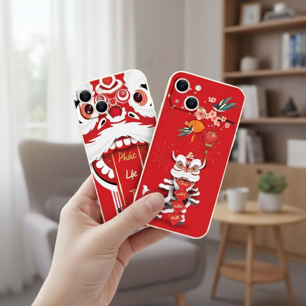 Ốp lưng iphone Đầu Lân đỏ Phúc Lộc Thọ 6/7/8/plus/x/xr/xs/11/12/13/14/15/16/17 air pro max e6936
