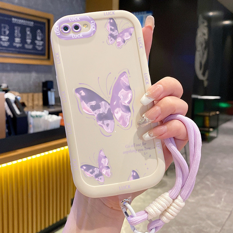 Ốp Lưng Realme C2 C2s OPPO A1KCase Với Lanyard Bướm nhỏ đẹp