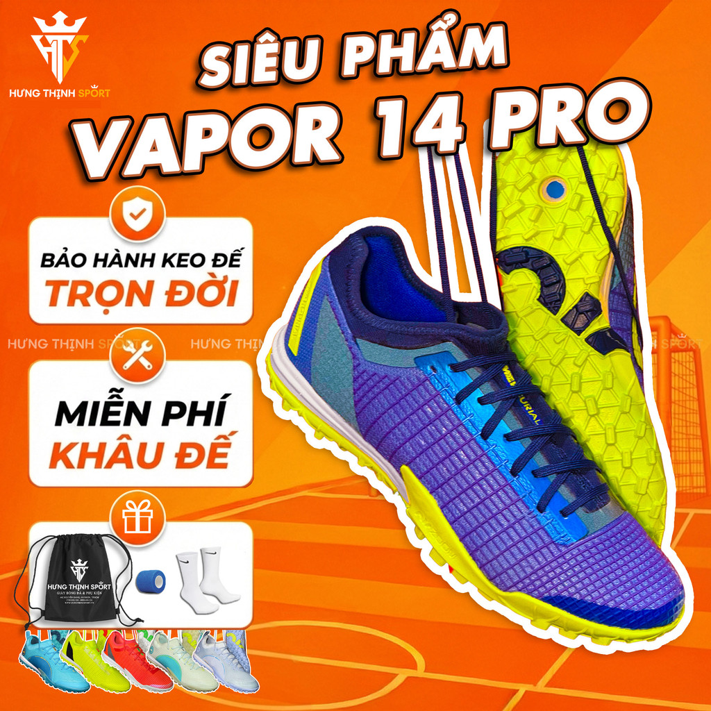Giày Đá Bóng / Giày Đá Banh VAPOR 14 PRO | TF Sân Cỏ Nhân Tạo | Tặng Khâu Đế + Bảo Hành Keo Đế Trọn 