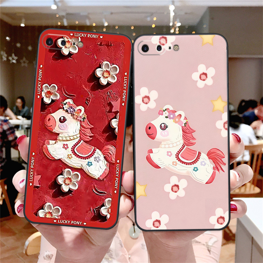 Ốp lưng Iphone 7 PLUS- IPHONE 7S PLUS- IPHONE 8 PLUS mẫu chú Ngựa Tết Lucky tiền cute