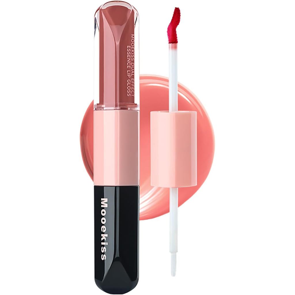 Mooekiss 2-in-1 Essence Lip Tint, Smooth Gloss, Full Volume, 8 Hours Color Lasting, Moisturizing (D0