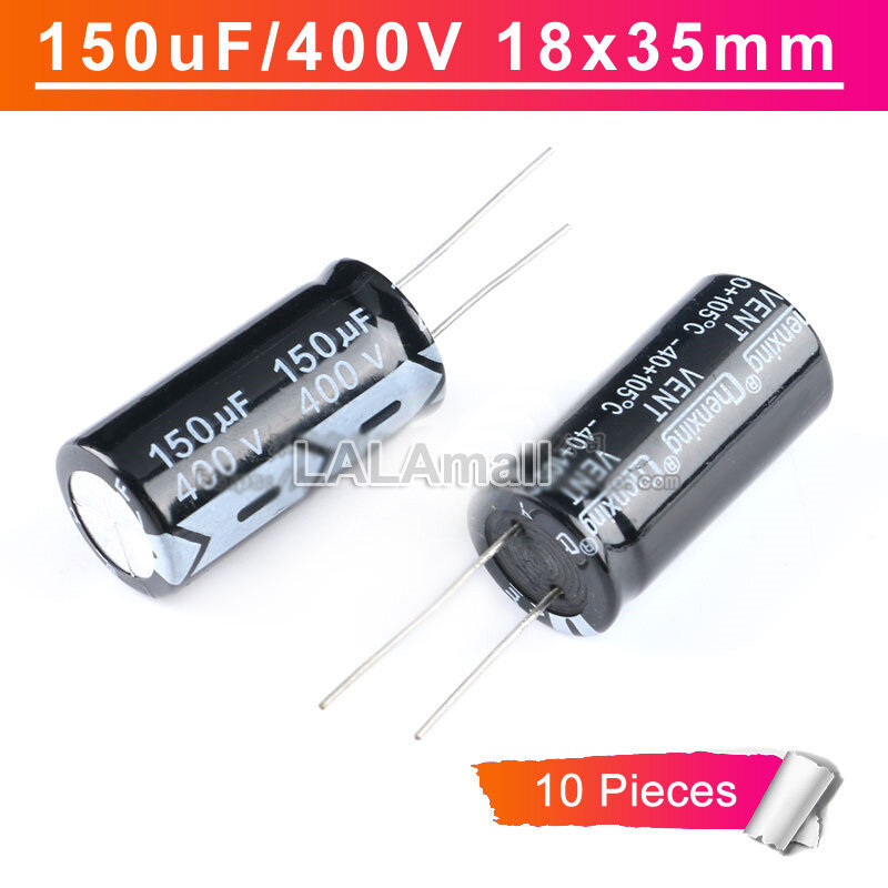10 Chiếc Tụ Điện Chất Lượng Cao 150uF 400V Qua Lỗ Điện Phân Tụ 400V150uf 150uF400V 18 × 35mm 18 * 35