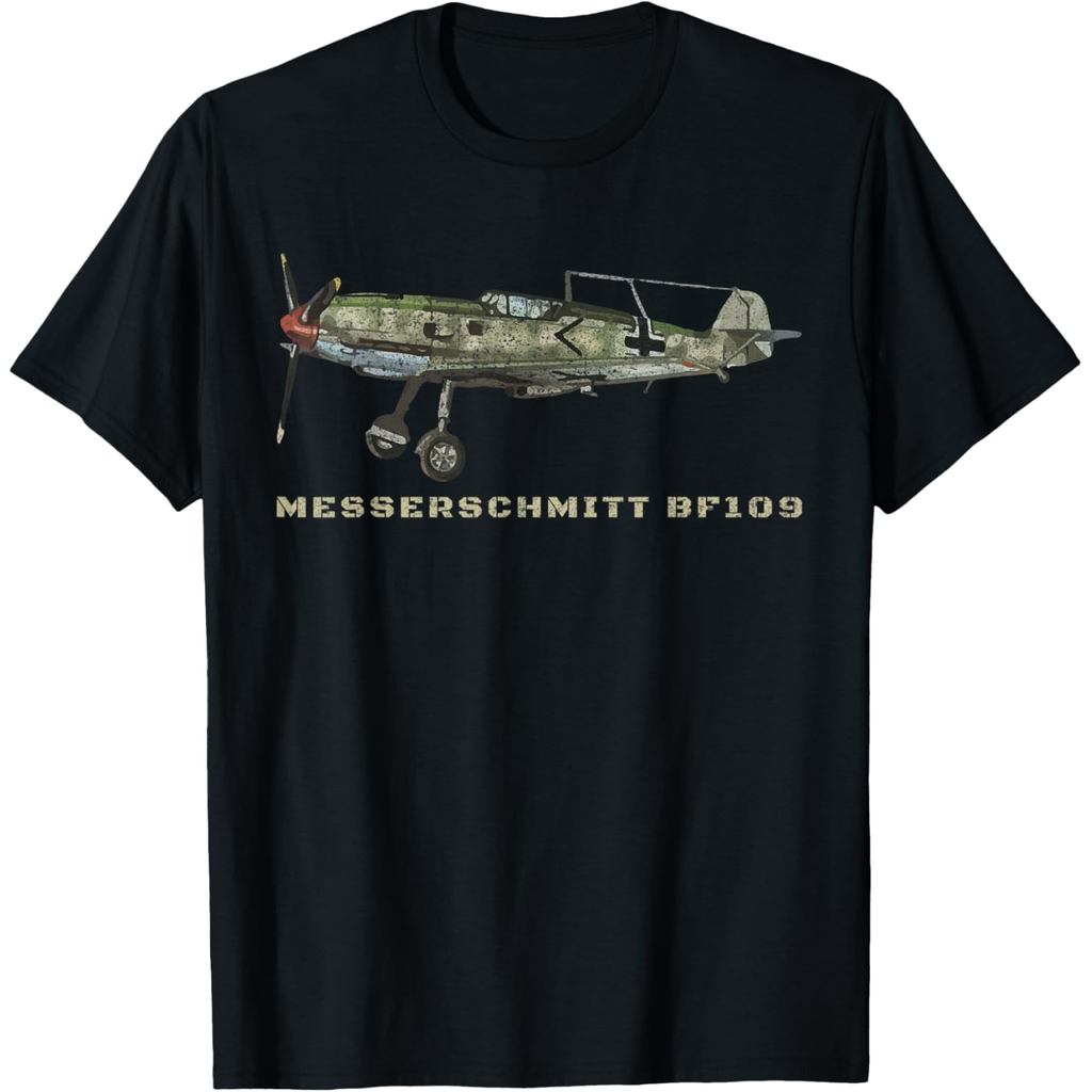 Áo thun nam cotton Messerschmitt Bf 109 Áo thun máy bay chiến tranh thế giới thứ 2 của Đức