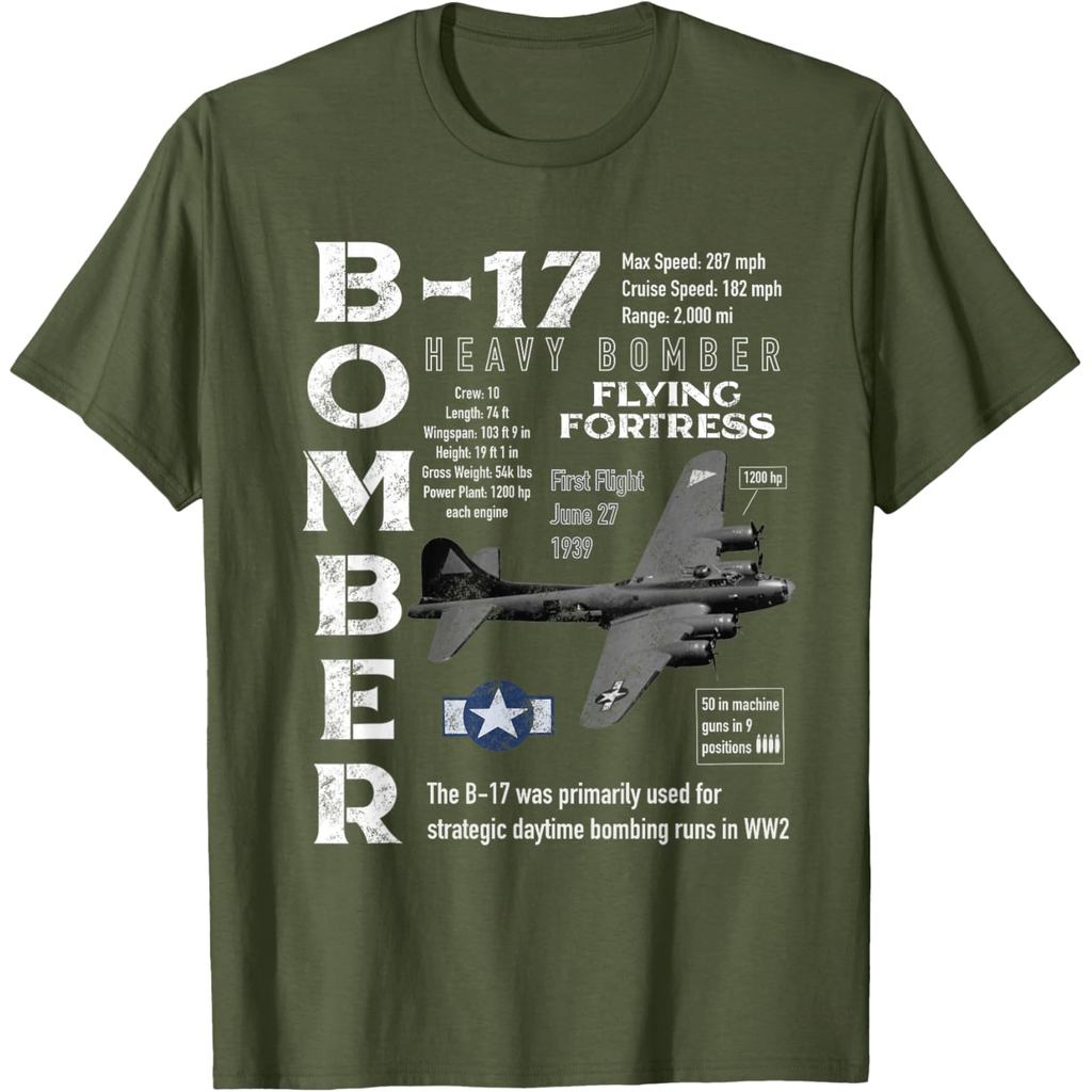 Áo thun cotton nam B17 Flying Fortress