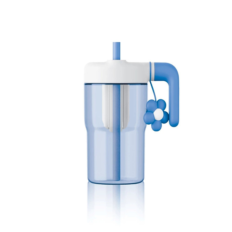 Bình nhựa tritan LocknLock Handy Infuser Bottle ABF916 dung tích 770ml kèm ống hút và hoa trang trí
