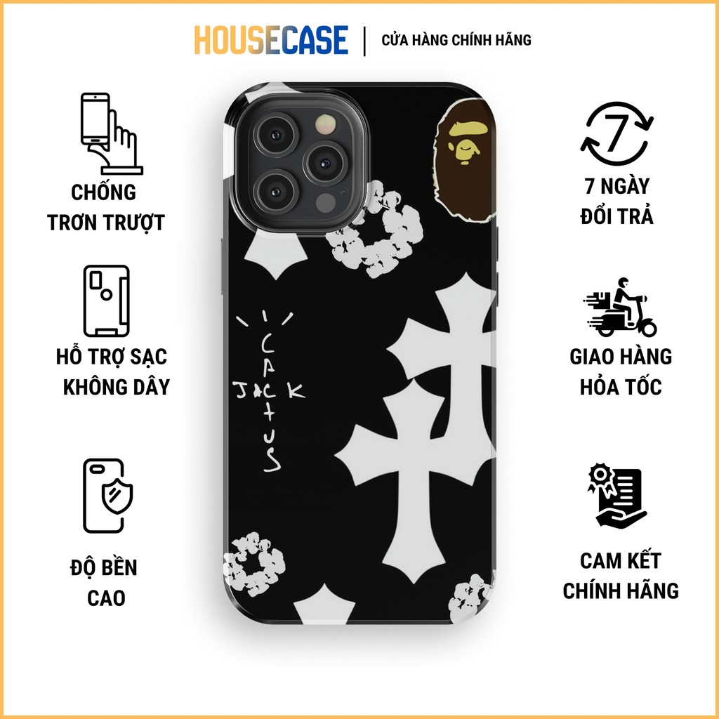 Ốp điện thoại Bape Travis Scott cá tính cực ngầu chất liệu cao cấp chống sốc siêu bền