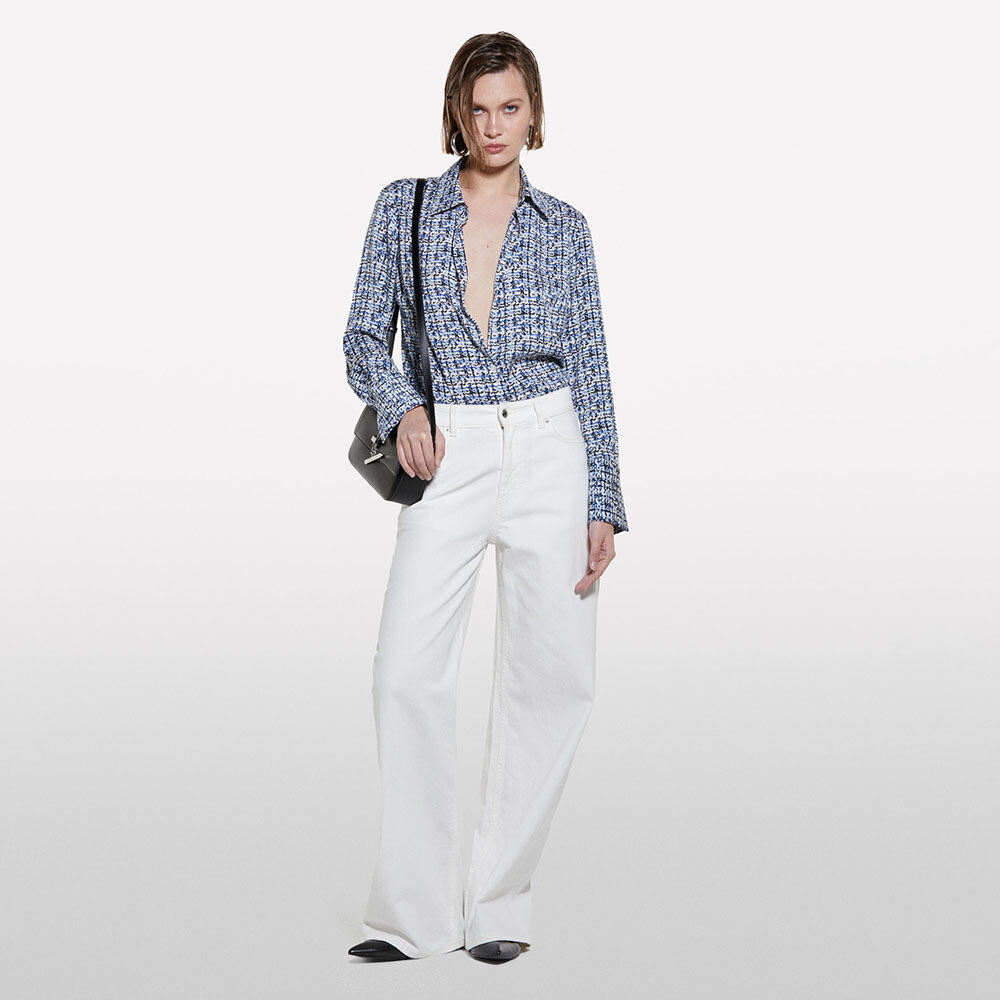 SISLEY - Áo Sơ Mi Dài Tay Nữ - Women Shirt - 5V2SLQ025-67P