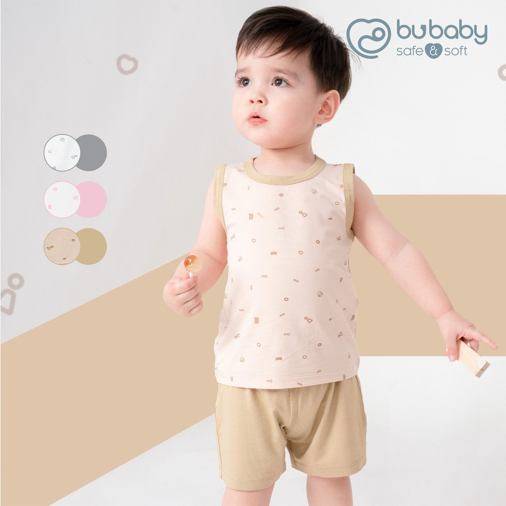 Bộ sát nách cổ tròn Bubaby Bambus Signature BBB140405 - Be in bubaby - BuBaby