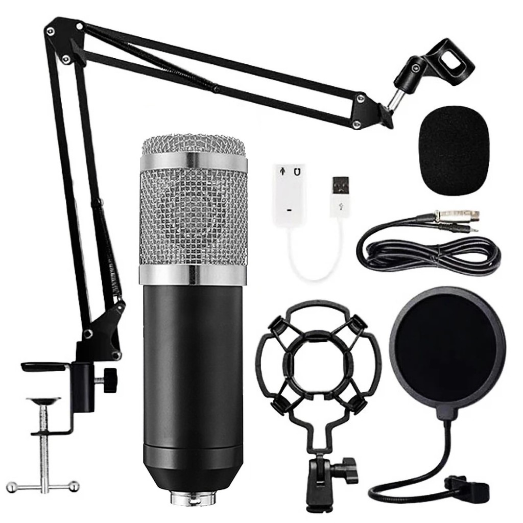 [xạ hương] Micro ngưng tụ chuyên nghiệp BM800 Thiết bị phát sóng trực tiếp Podcast USB MIC Microfone