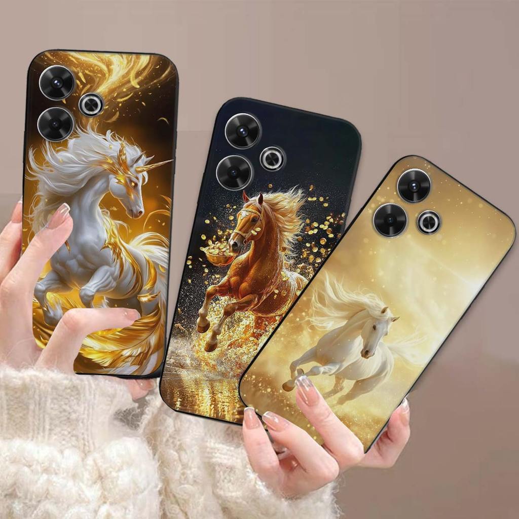 Ốp lưng XIaomi Redmi 13 / Redmi 13x in hình ngựa vàng may mắn - ốp TPU chống sốc