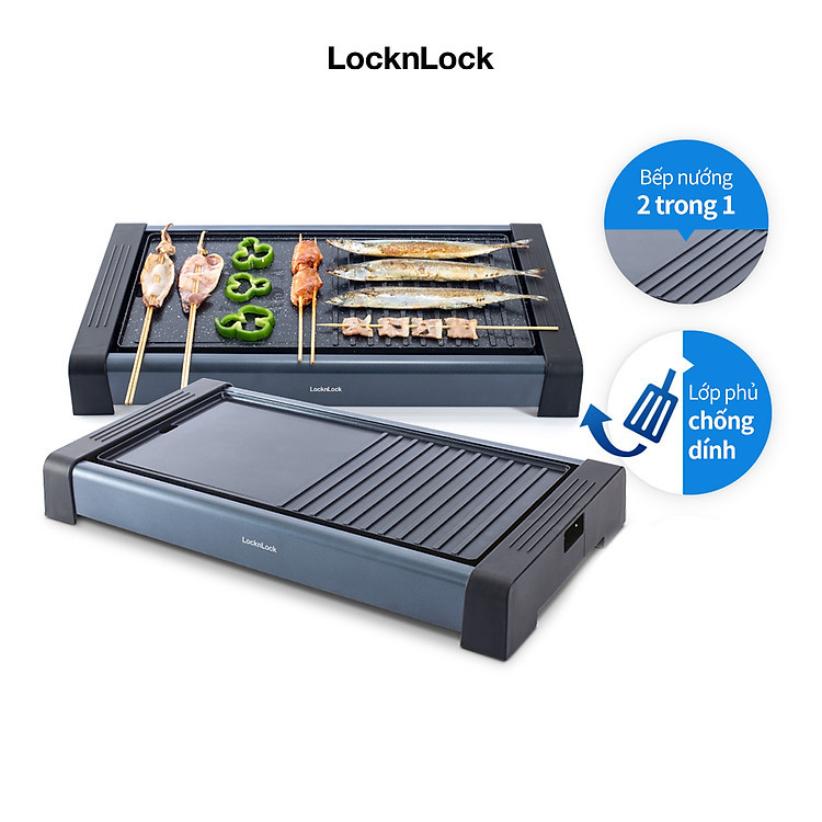 Bếp nướng điện LocknLock- Electric Grill - EJG236BLK (1800-2200W) - Màu đen