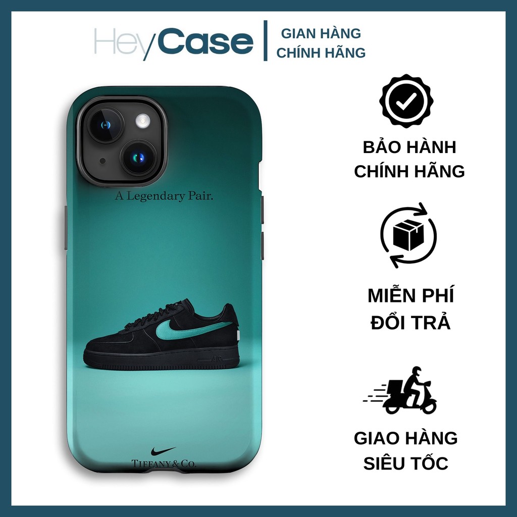 Ốp lưng iphone HEYCASE giày NIKE AIR FORCE 1 tiffany blue đen TPU cứng chống sốc bền bỉ