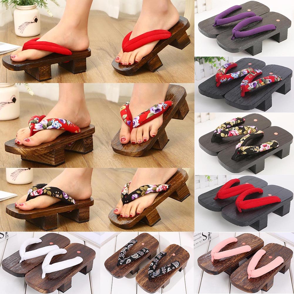 Mùa Hè Người Đàn Ông Lật Dép Gỗ Nhật Bản Geta Samurai Tắc Giày Cosplay Giày