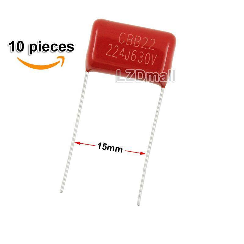 10 chiếc CBB22 224J630V 0.22UF 630V224J Sân 15mm 224 630V 224J 220nf CBB Phim Polypropylene Tụ Điện