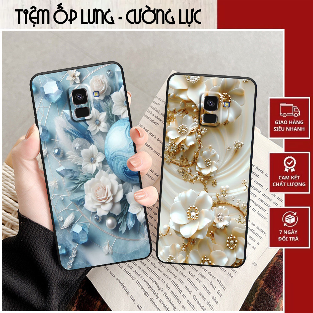 Ốp lưng Samsung A5 2018 / A8 2018 / A8 Plus / A8+ in hình hoa nhiều màu sắc