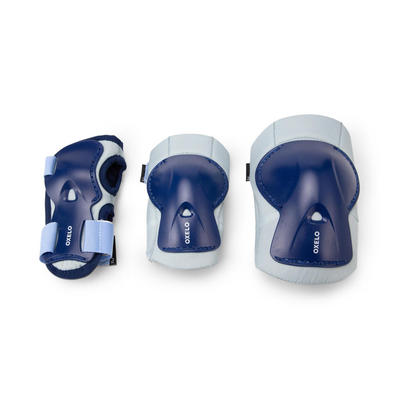 Bộ 3 dụng cụ bảo hộ trượt patin trẻ em một hàng bánh DECATHLON Xanh dương mã 8767196