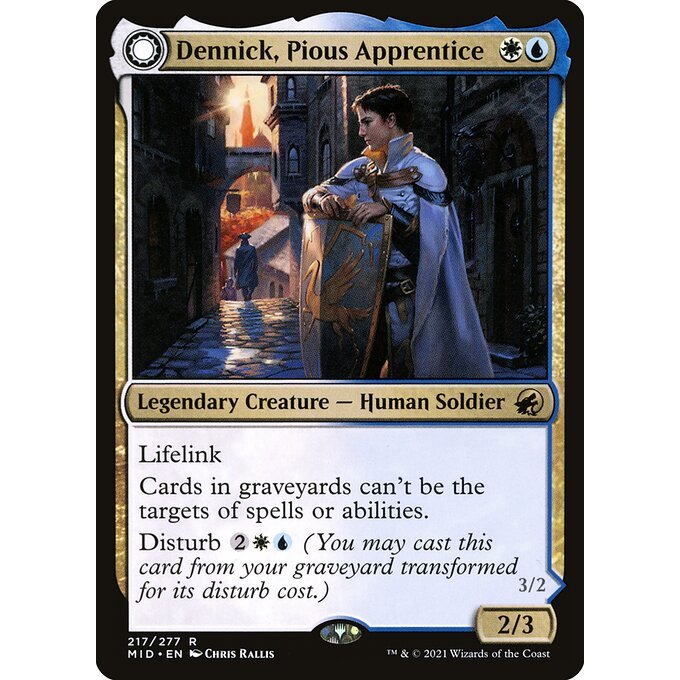 Magic: The Gathering - Innistrad: Midnight Hunt - Dennick, Pious Apprentice // Dennick, Pious Appari