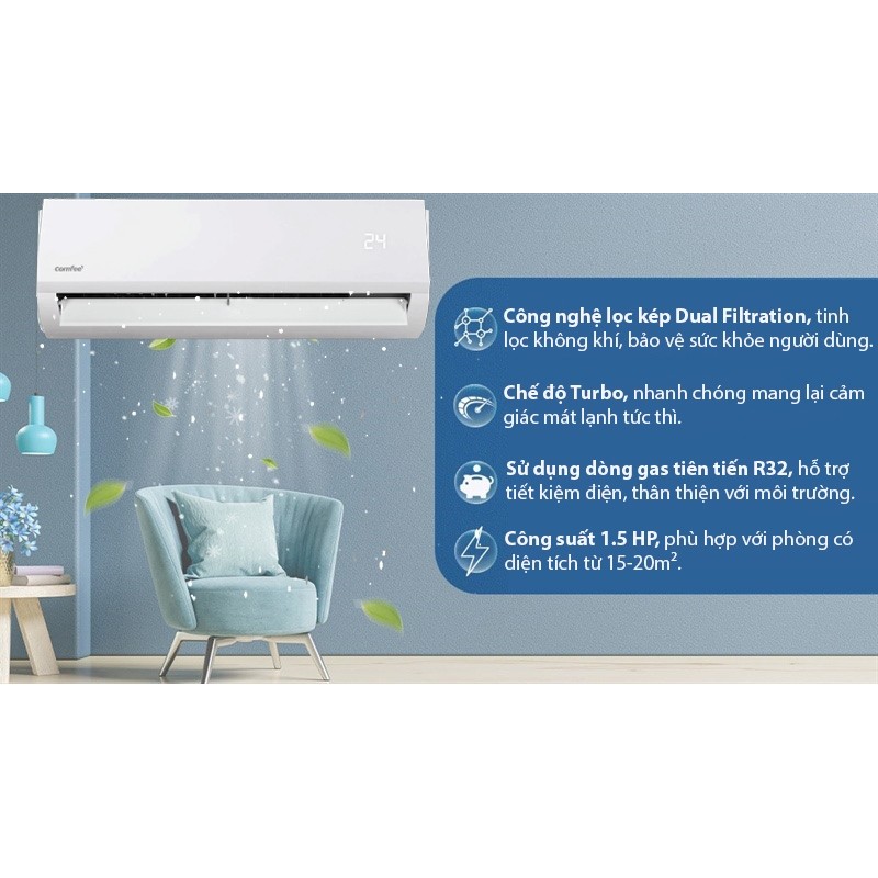 Máy Lạnh Comfee 1.5 Hp CFS-13FWFF-V 9 Đoàn Giỏi-H©️Ⓜ️